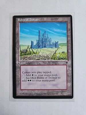 Ruins of Trokair - Fallen Empires MTG - Magic - Uncommon - Error Card - Miscut - Image 1 of 2