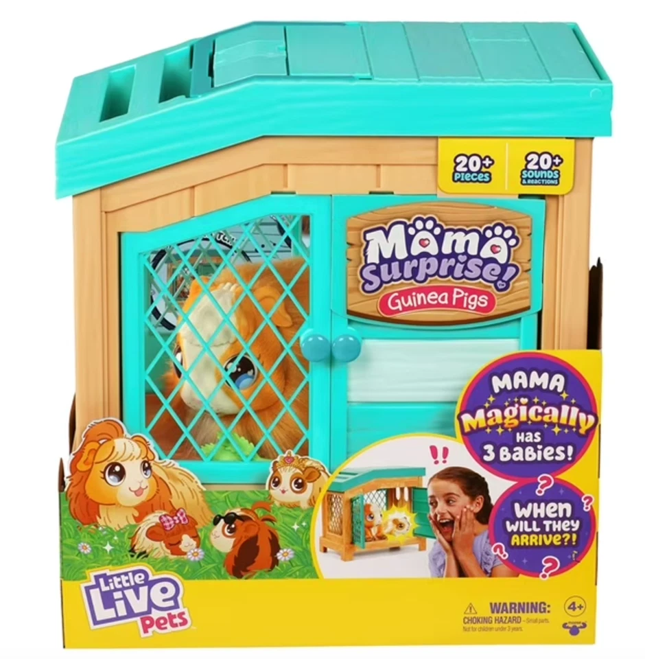 Little Live Pets Mamá Sorpresa Suave Interactivo Mamá Conejillo de Indias y su Cabaña NUEVO Foto 1 de 1