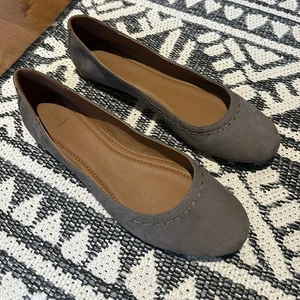 FRYE Gray Suede Slip On Flats Ballet Shoes Women's 11M Leather Insoles 3470948 - Picture 1 of 8
