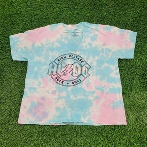 ACDC Shirt Womens Large 24x27 Blue Pink - Picture 1 of 14