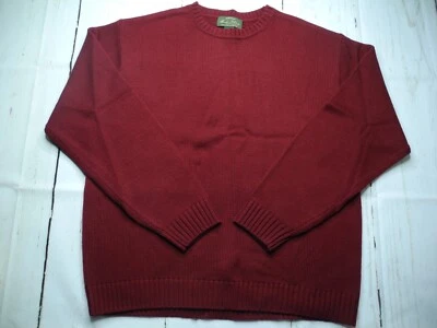 Orvis Signature Collection Large Sweater L/S Men's Crew Neck Burgundy Red Wool - Image 1 of 4