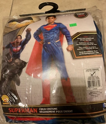 Superman Man of Steel Costume w/ Cape Boys Large 12-14  NEW in Retail Packaging - Image 1 of 3
