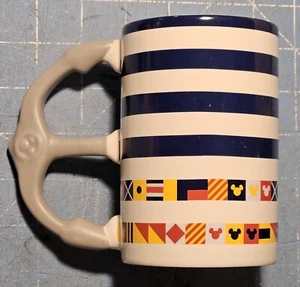 Disney Mickey Maritim Anchor World Flaggen, blau & weiß gestreift 20 Unzen Tasse - Bild 1 von 4