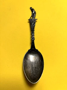 Unusual Vintage FIGURAL Golfer Marked STERLING SILVER SOUVENIR SPOON 6" 20.6 gr. - Picture 1 of 11