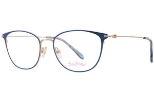 Lilly Pulitzer Gradie TE Eyeglasses Women's Teal Full Rim Round Shape 53mm - Picture 1 of 5