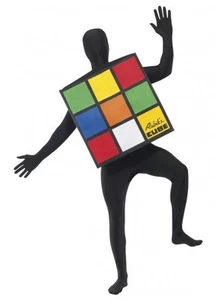 Adult Rubik's Cube Costume Fancy Dress 80's Costume Rubiks Rubik Cube Top 80s - Picture 1 of 1