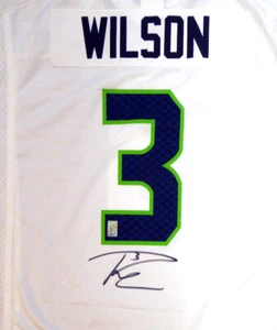 SEAHAWKS RUSSELL WILSON AUTOGRAPHED WHITE NIKE JERSEY SIZE XL RW HOLO 105023 - Picture 1 of 6