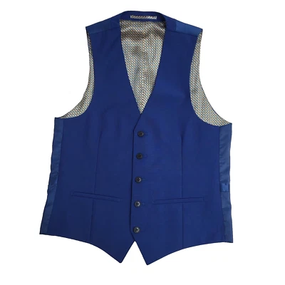Moss Blue 2 Pocket Smart Formal Waistcoat Men's S 37'' - Image 1 of 4