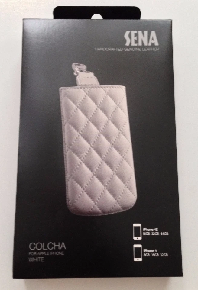 NUEVO EN CAJA Sena Colcha Blanco Cuero Genuino para iPhone 4 / 4S Bolsa $40 Foto 1 de 2