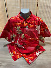 High Sierra Tropical Hawaiian Button Up Down Shirt 100% Cotton 2XL  (H162) Red