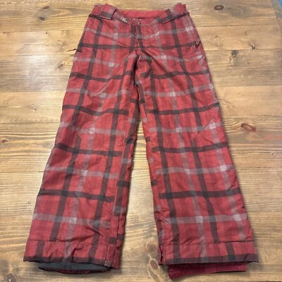 Burton Dry Ride White Collection Plaid Snowboard Pants Red Size XL 18 Youth - Image 1 of 4
