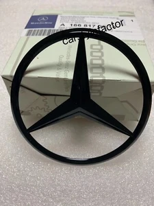 Insignia estrella emblema arranque trasero negro brillante para Mercedes GLE 2015-19 cupé solamente - Imagen 1 de 2