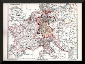 Deutschland und Mitteleuropa 1813 +Historische Landkarte+ Napoleon, Rheinbund - Bild 1 von 3