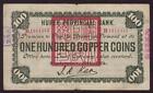 China Hupeh Provincial Bank 100 Coppers 1914 S2098 A Vf