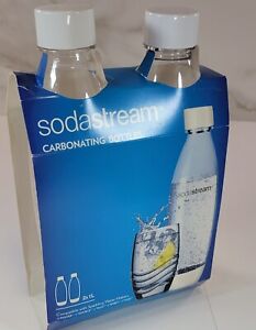 SodaStream Carbonating Bottles Soda Stream Maker - White Lids 2 Pack Brand New