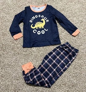 Boys 2 Piece Pajama Long Sleeve T-shirt And Pants, Dinosaur, Size 110 - Picture 1 of 11