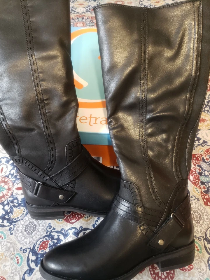 BareTraps Women Knee High Riding BOOTS Abram Size 5m Black