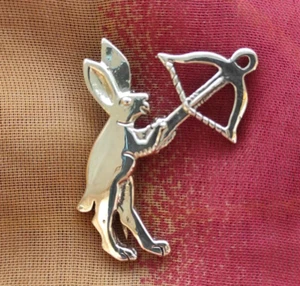 Mittelalterliches Abzeichen Kaninchen und Armbrust, 13. Jahrhundert Replik Kunst Brosche, Renfair Pin - Bild 1 von 8
