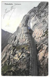 PILATUSBAHN Eselwand chemin de fer Pilatus SUISSE CPA colorisée écrite timbrée - Picture 1 of 2