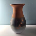 Vintage Sioux Native American Art Pottery Vase Etched Signed Red Feather 