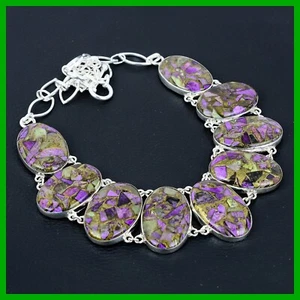 Mothers day Sale 925 Silver Natural Copper Purpurite Boho Chain Necklace Jewelry - Picture 1 of 6
