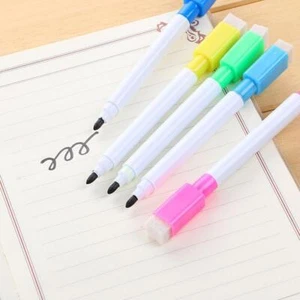 Black White Board Marker Dry Pen With Eraser Easy Wipe *1 Low Lid Price Cap US1 - Picture 1 of 6