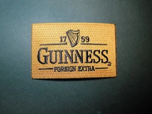 BEER PATCH GUINNESS BEER IRON ON -or- SEW ON CREST /  CAP SIZE BRIGHT GOLD COLOR - Picture 1 of 16