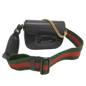 GUCCI Mini Shoulder Bag 1955 Black Leather 726813 286118 - Picture 1 of 10