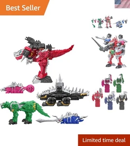 Esclusivo Dino Fury Megazord Pack - 5 Zords + Tasti Compatibile con Morpher - Foto 1 di 8