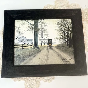 Amish Buggy 11x13 Framed Print HEADIN HOME by Billy Jacob’s ROAD TO FARMHOUSE - Picture 1 of 6