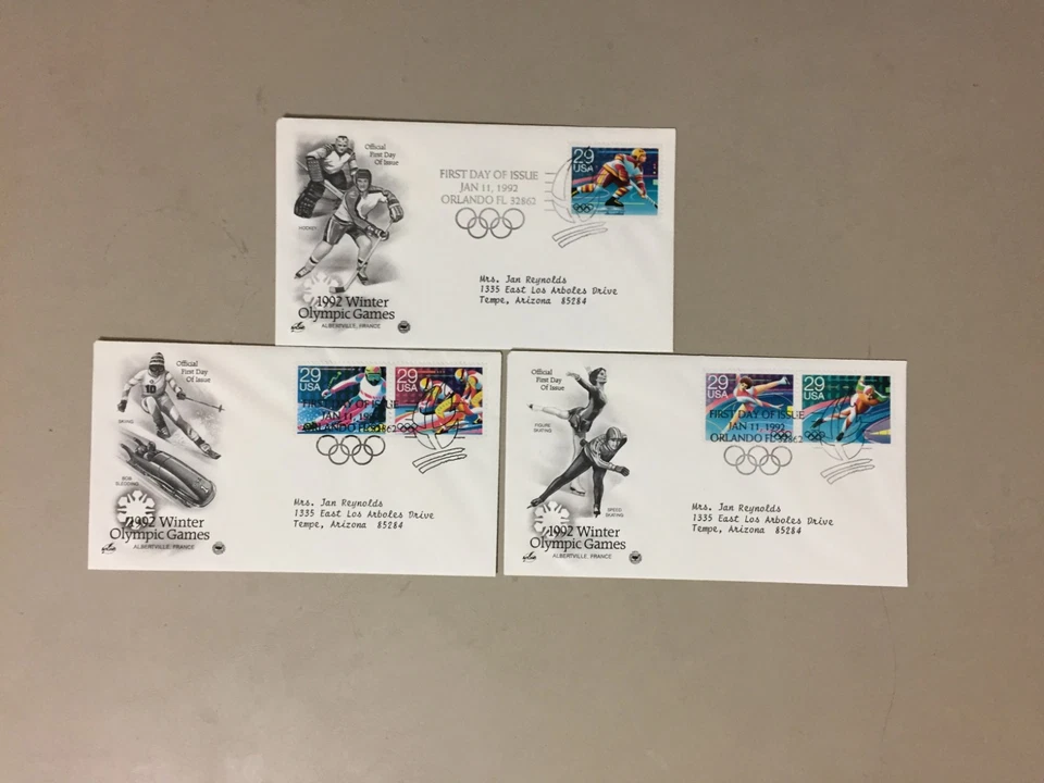 Set of three 1992 US OLYMPIC GAMES fdc - Image 1 of 1