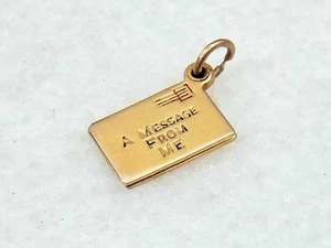 Vintage movable 14K Gold A Message From Me I Love You Letter Charm Pendant - Picture 1 of 4