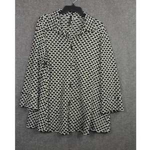IC by Connie K 1X Struktur Swing Shirt Jacke Geometrisch Lagenlook Art - Bild 1 von 5