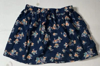 Usado - Falda Floral Azul Marino Antigua Niñas (Talla M/8) Foto 1 de 3