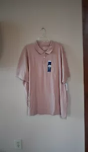 George Men's Big & Tall Salmon Short Sleeve Pique Polo Shirt Size 3XL (54-56) - Picture 1 of 3