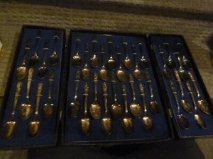 Presidential Commemorative Complete Set of 34 Spoons Silverplate w/ case RARE - Picture 1 of 7