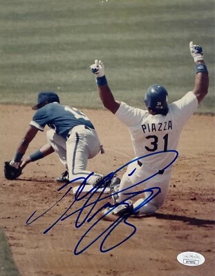 MIKE PIAZZA Signed Autograph 8"X10" PHOTO L.A. DODGERS  JSA CERTIFIED AUTHENTIC - Image 1 of 4