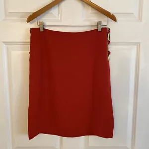 Falda de mezcla de lana roja Ports Intl talla 8 - Imagen 1 de 7
