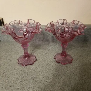 Lote de 2 Platos de Caramelo Púrpura - Hermosos - Fenton? - Imagen 1 de 3