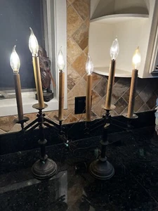 vtg gothic church candle holders Candleabra Lot Castle Monster Alter Haunted - Picture 1 of 21