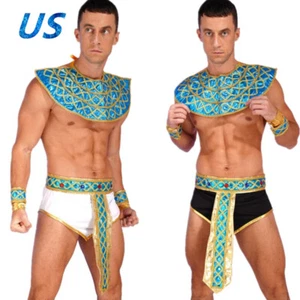 FEESHOW Men's Sexy Egyptian Cosplay Costume Set Ancient Egypt Theme Party AU - Picture 1 of 38