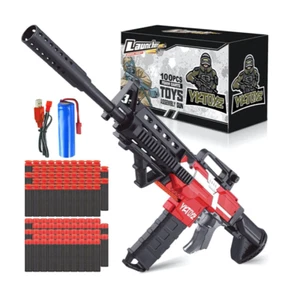 RED M16 Foam Dart Gun FULLY AUTOMATIC Boy's Toy Rechargeable Brand Compatible - Picture 1 of 6