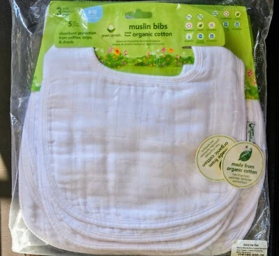 Paquete de paños y baberos de muselina de algodón orgánico Green Sprouts Foto 1 de 4