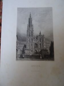 gravures anciennes , Gand et Anvers  Belgique