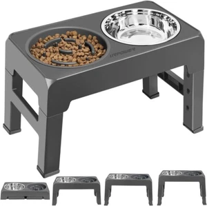 Cuencos elevados de alimentación lenta para perros sin derrames -- Cuatro alturas -- NUEVO EN CAJA - Imagen 1 de 6