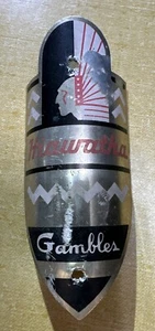 Vintage HIAWATHA GAMBLES bicycle HEAD BADGE Name Plate Front Emblem Bike - Picture 1 of 5