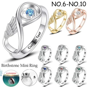 Infinity Cremation Urn Ring for Ashes for Women Angel Wing Heart Infinity Rings - Picture 1 of 72