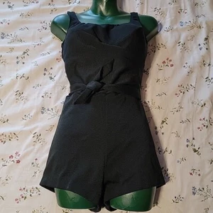 Vintage Swimsuit Catalina 50s 60s Black Boy Shorts 1 Pc Sz 14 or Small ? 36C ? - Picture 1 of 20