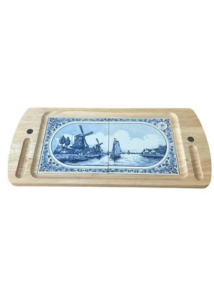 Tabla de cortar queso azul Delft 2 azulejos de cerámica Foto 1 de 4