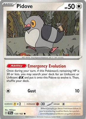 Pidove 133/162 SV05 Temporal Forces Pokemon 007717 - Image 1 of 2